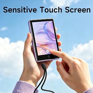 MP3 Player with Bluetooth Speaker White Noise Touchscreen FM Radio Voice Recorder Resume Playback