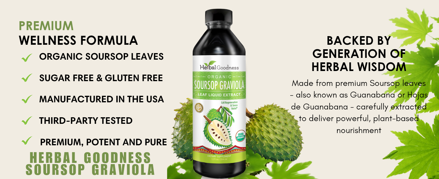 Herbal goodness Soursop, Soursop drops, Soursop oil organic for cancer, serene Soursop bitters