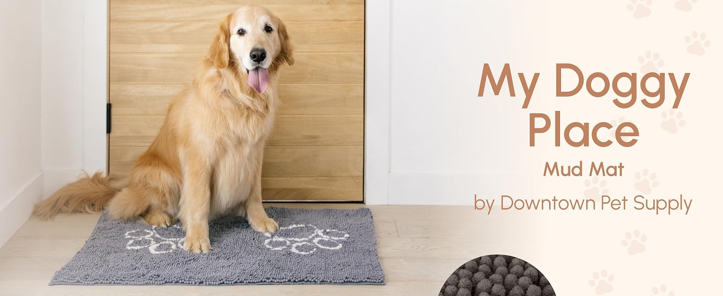 Mud Mats, Microfiber, Machine Washable and Quick Drying, Downtown Pet Supply