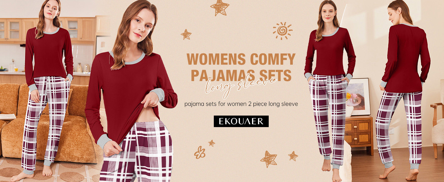 pajamas womens loungewear winter pajamas for women pj set for women womens cozy pajamas plaid pj