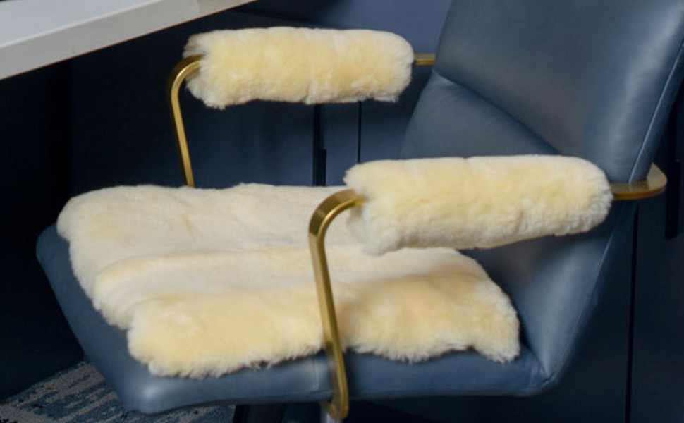 Sheepskin Natural Wool Wheelchair Seat Pad, Cushion for Pain Relief, Discomfort, Skin Irritation