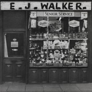 Vintage black-and-white photo of Walkers’ Nonsuch toffee shop
