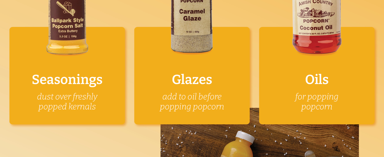 Seasonings, Glazes, Oils