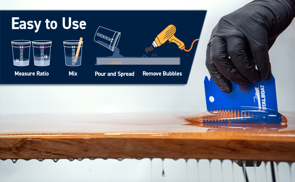 TotalBoat 2 Part TableTop Epoxy Resin is Easy to Measure Mix Pour and Spread for a Beautiful Finish