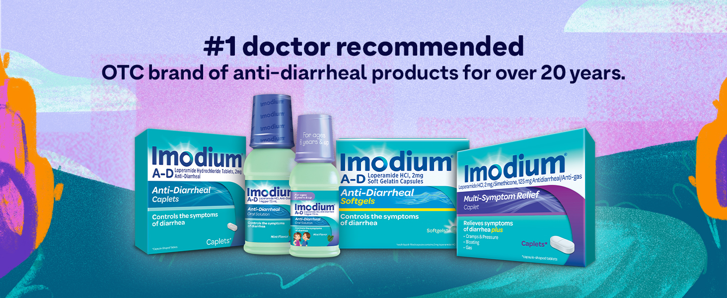 Imodium is the #1 doctor recommended OTC brand of anti-diarrheal products for over 20 years