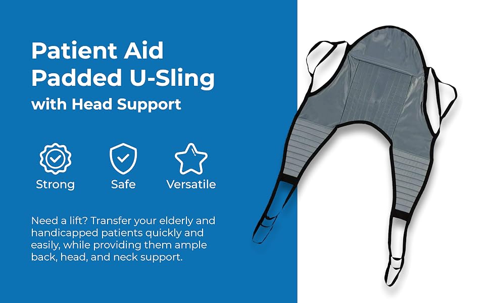 Patient Aid Padded U-Sling with Head Support - Need a Lift