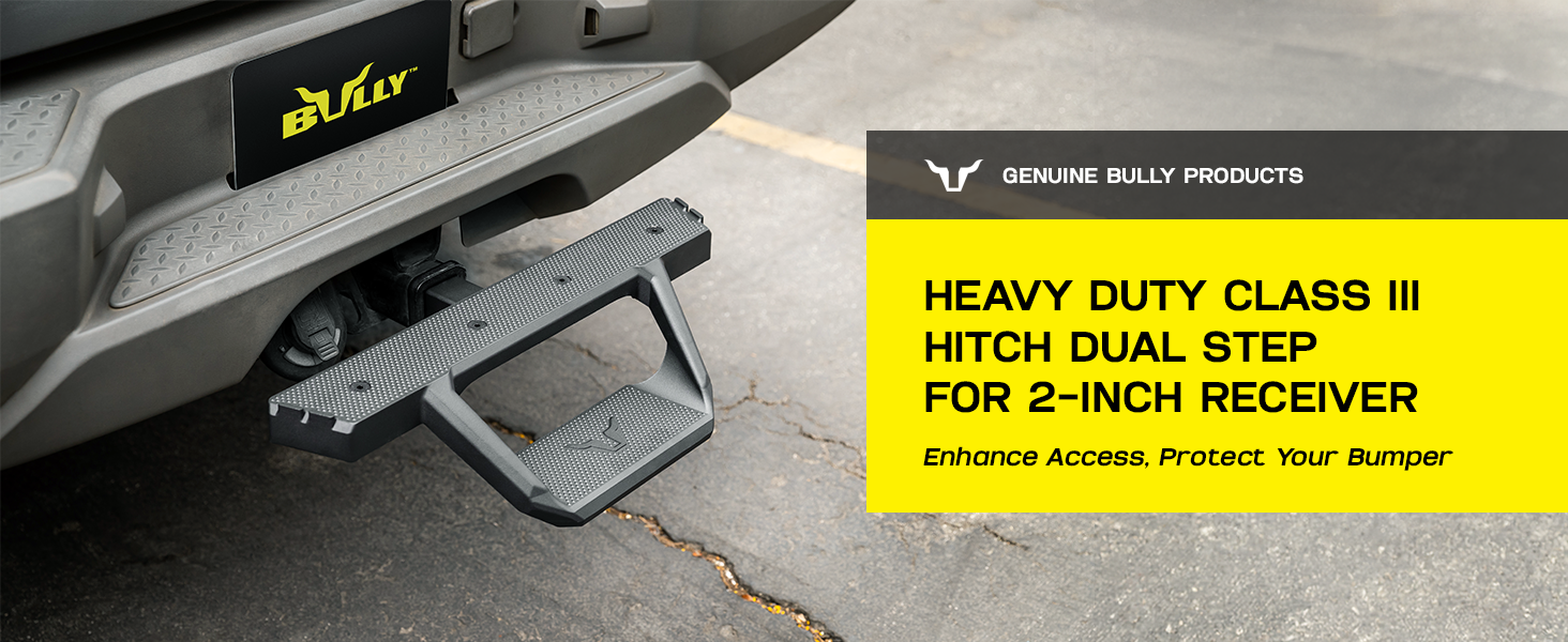bully heavy duty 2-step class iii 3 hitch step cast aluminum non-slip 350 lbs weight capacity
