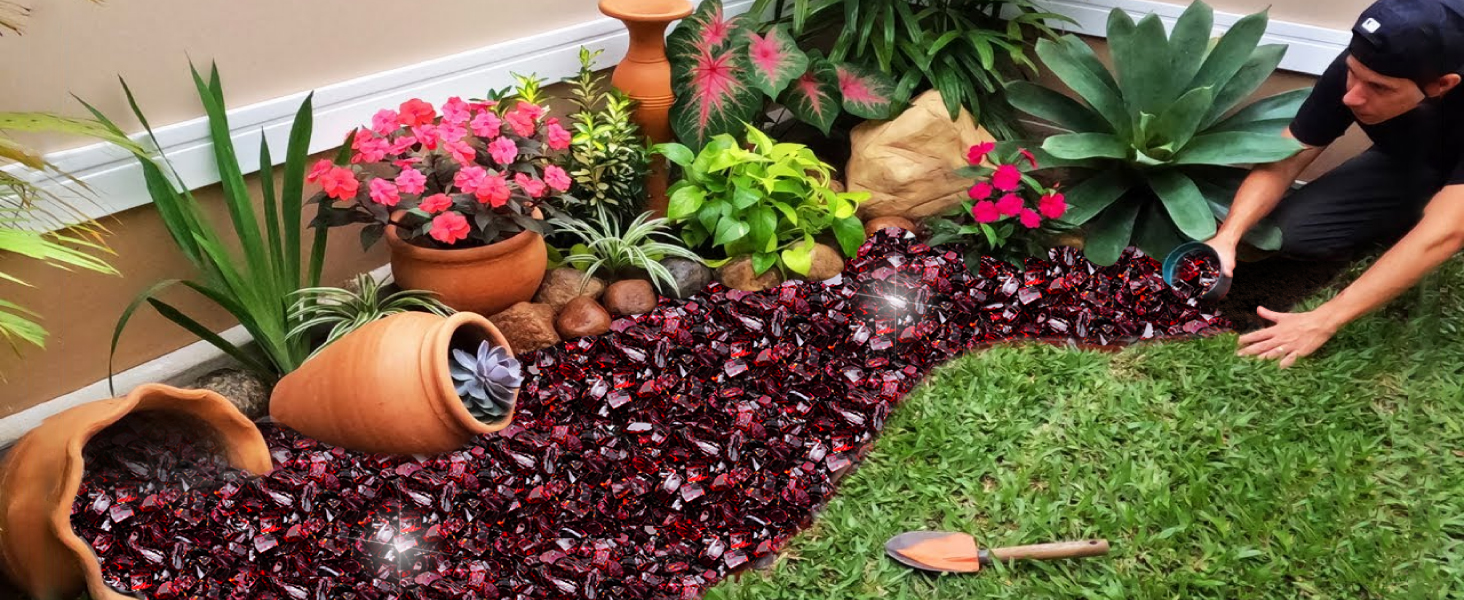 Red fire glass