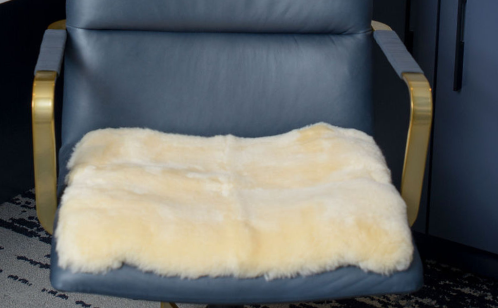 Sheepskin Natural Wool Wheelchair Seat Pad, Cushion for Pain Relief, Discomfort, Skin Irritation