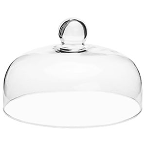 9-Inch Round Glass Cake Dome Cover, Pastry Display Cloche with Knob Handle