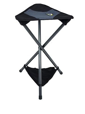GCI Outdoor PackSeat Portable Tripod Camping and Sports Stool, Black