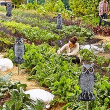 Fake Horned Owl Bird Scarecrow