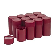twelve red Twist-N-Seal closures