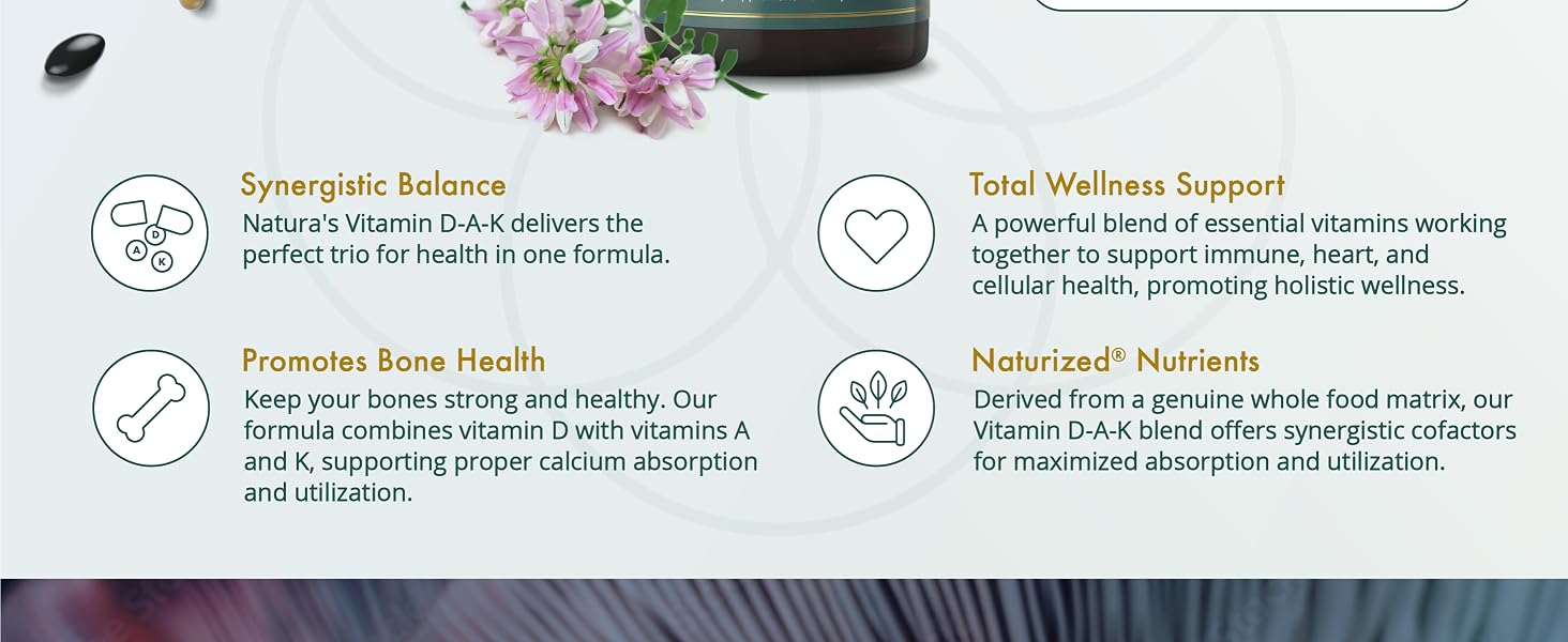 Benefits of Natura's Vitamin D-A-K supplement