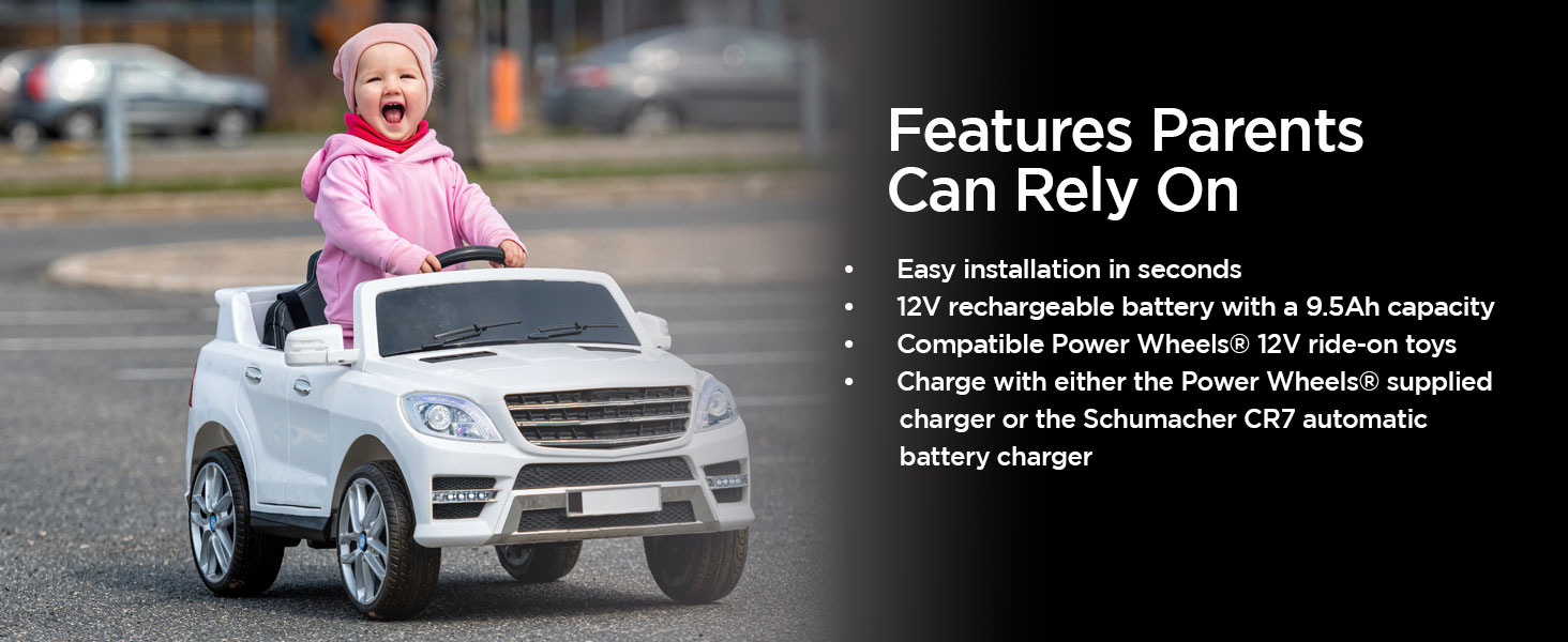 The TB3 rechargeable replacement battery installs easily &amp;amp; is compatible with 12V Power Wheels toys.