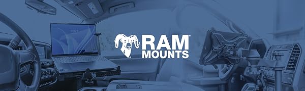 RAM Mount No-Drill Laptop Mount in use inside of a work truck