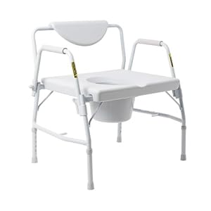McKesson Bariatric Drop-Arm Steel-Frame Commode Chair