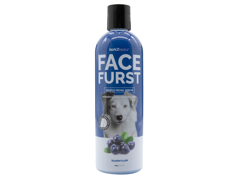 bark2basics face fust pet shampoo 16 oz for dogs facial blueberry spa tear stains exfoliating