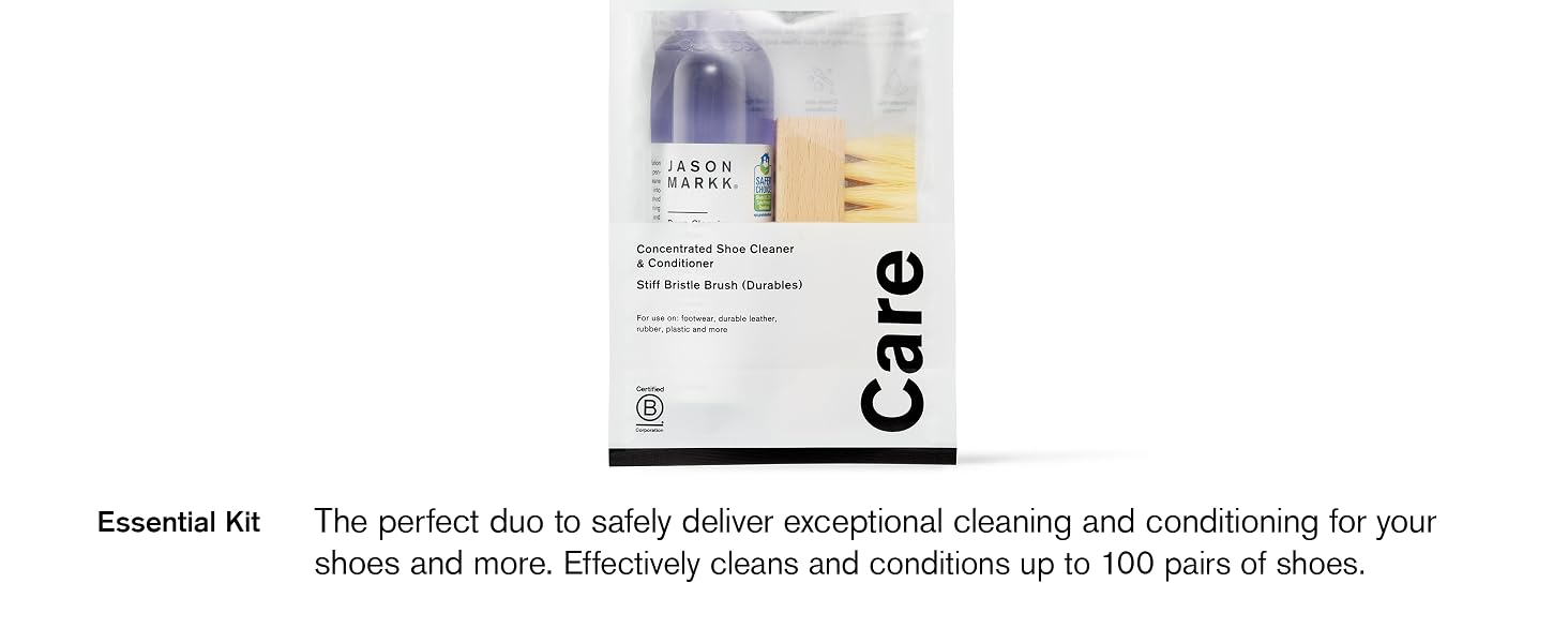 Premium Shoe Cleaner effectively cleans and conditio. Bottle will clean up to 100 pairs of sneakers!