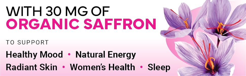 Energy saffron probiotics female pms mood digestion gas stomach vaginal probiotics for women