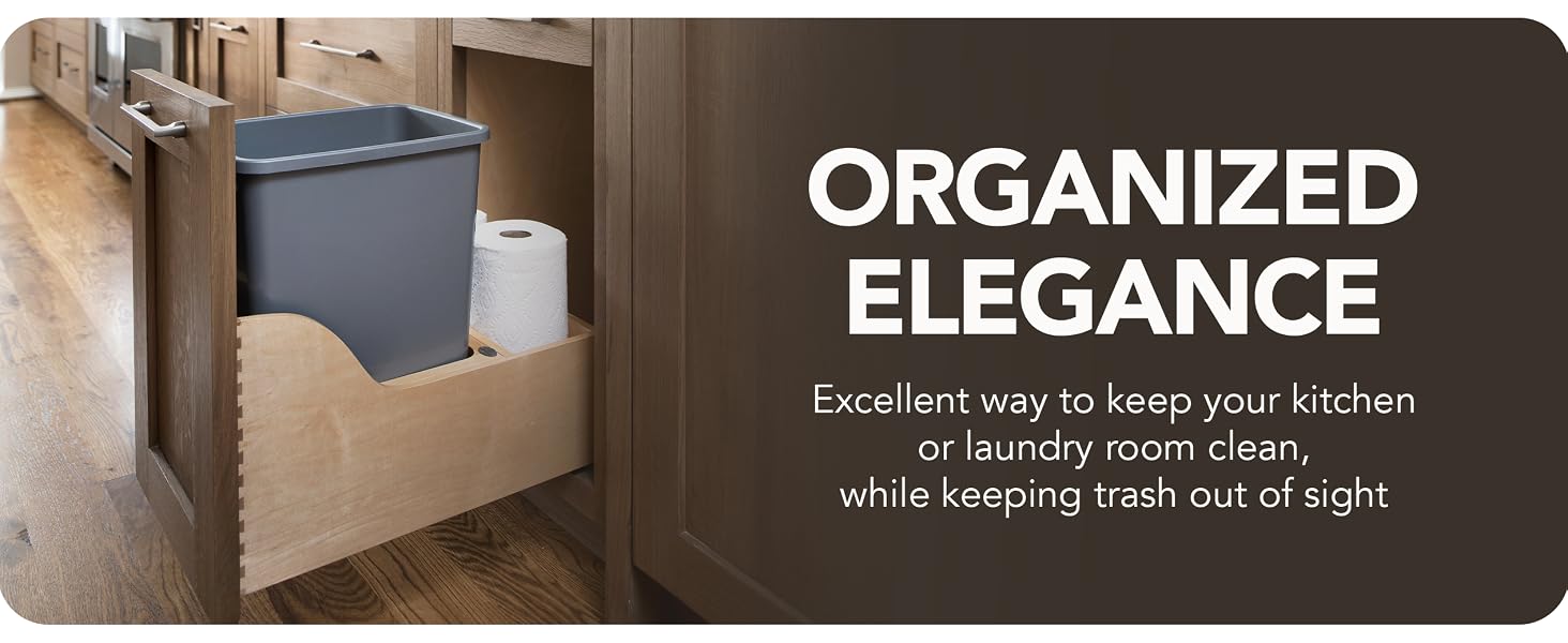 Rev-A-Shelf Single Pullout Trash Can 35 qt. w/ Soft-close Slides, 4WCSC-1535DM-1