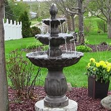 outdoor water fountain feature