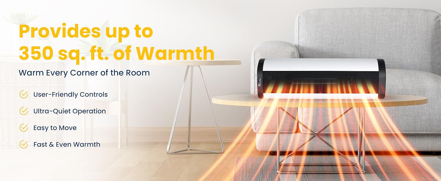 Up to 350 Sq. Ft of Heating