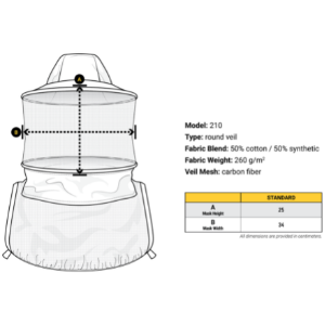 210 polycotton veil round hood