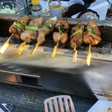 Yakitori (chicken) on Binchotan coals