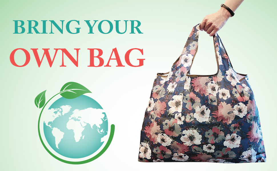 reusable bag shopping eco market tote nylon extra large grocery