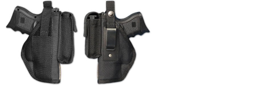 Barsony New Gun OWB Belt Holster w/Magazine Pouch for Compact 9mm 40 45 Pistols