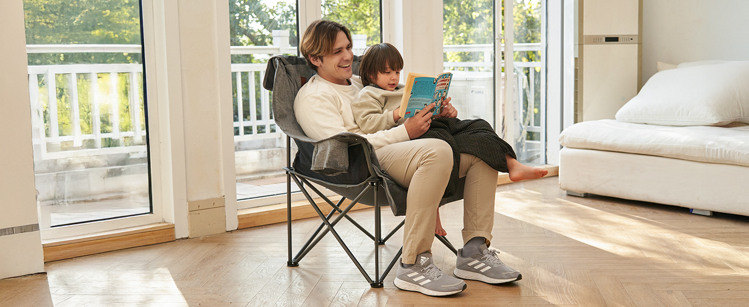 2 in 1 Camping Chair with Detachable Cushion