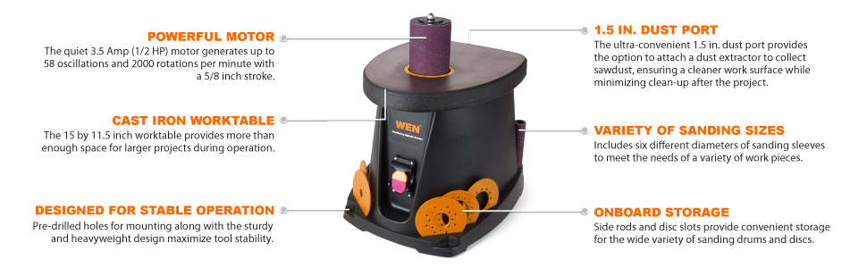 6510T Wen oscillating spindle sander