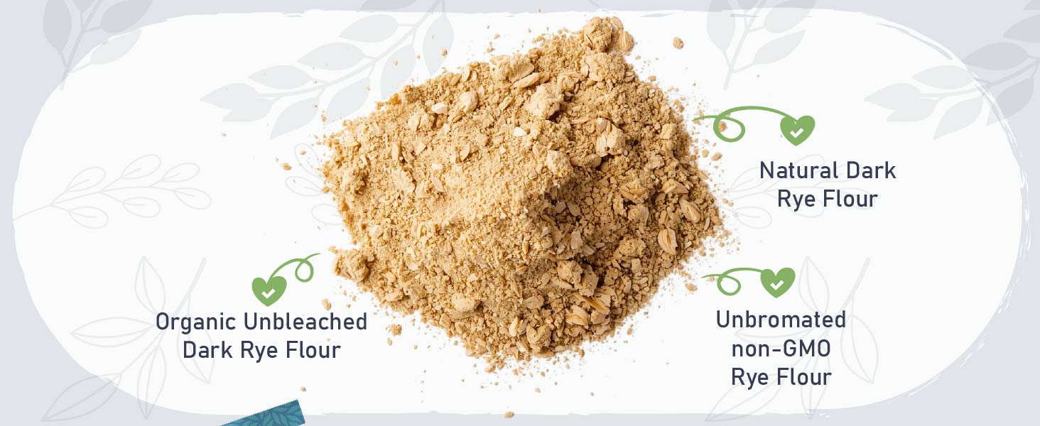 Natural Dark Rye Flour Organic Unbleached Dark Rye Flour Unbromated non GMO Rye Flour