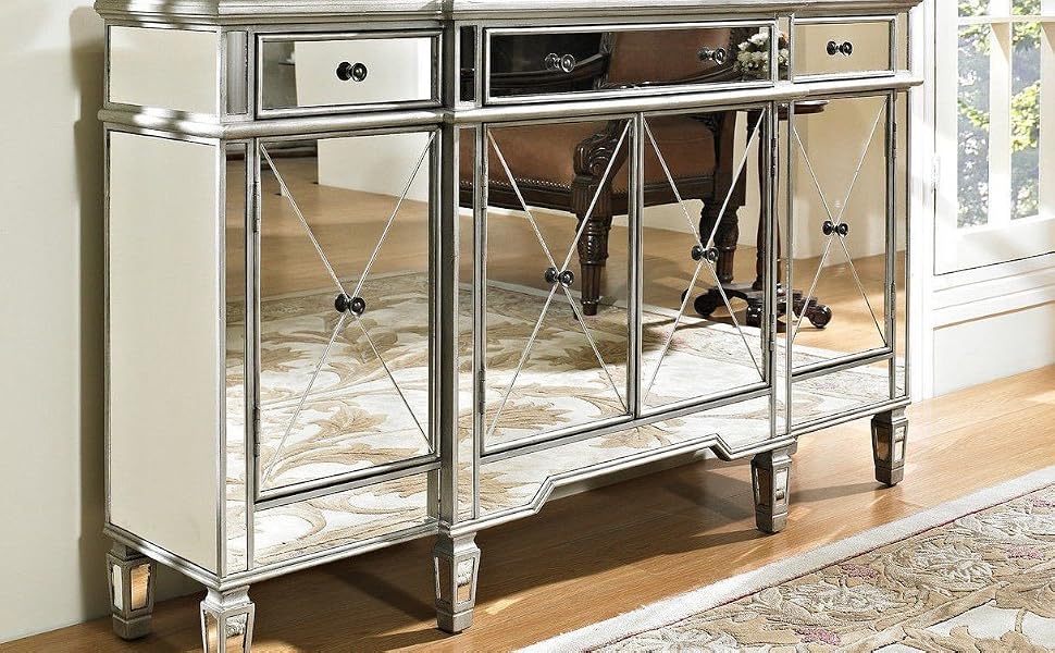 Mirrored Relection Andrea Hall Console DH-695 (Silver)