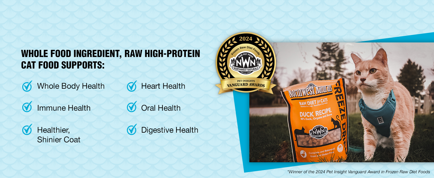 Whole Food INGREDIENT RAW high Protein Cat Food SUPPORT: Whole Body Health, Immune &amp; Heart Health
