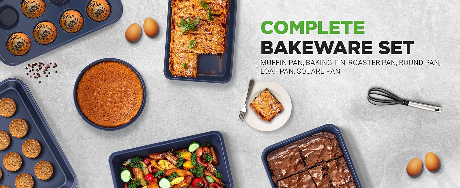 muffin pan loaf pan round baking pan square roaster oven nonstick bakeware set