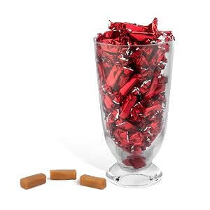 RED CARAMELS IN JAR , red party decorations