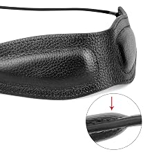Rinastore Saxophone Strap Leather Sax Neck Strap with Soft Thick Pad for Soprano Tenor Alto Sax