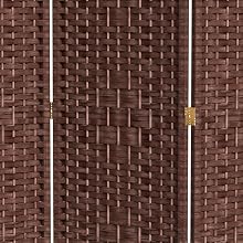 Woven dark red fiber room divider