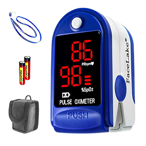 Facelake 400 Pulse Oximeter Blood Oxygen SPO2 Monitor Screen Display for Adults KidsCase Batteries