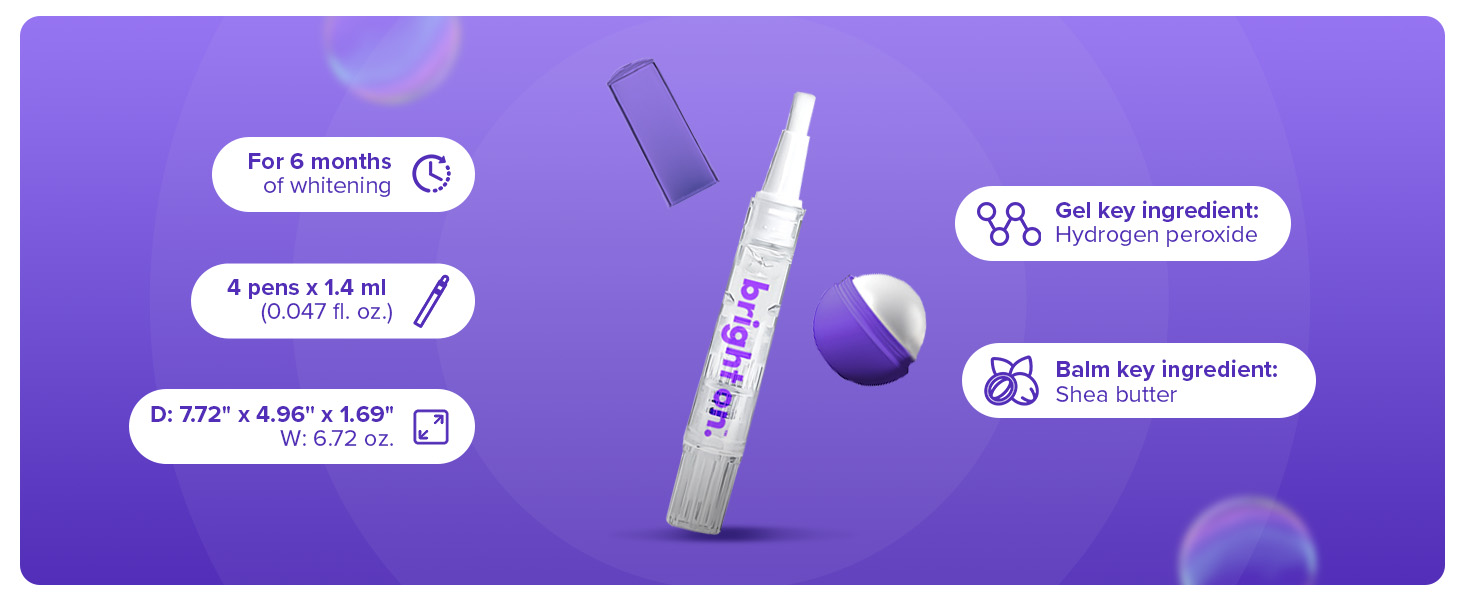 SmileDirectClub teeth whitening kit with 4 gel pens and vanilla lip balm