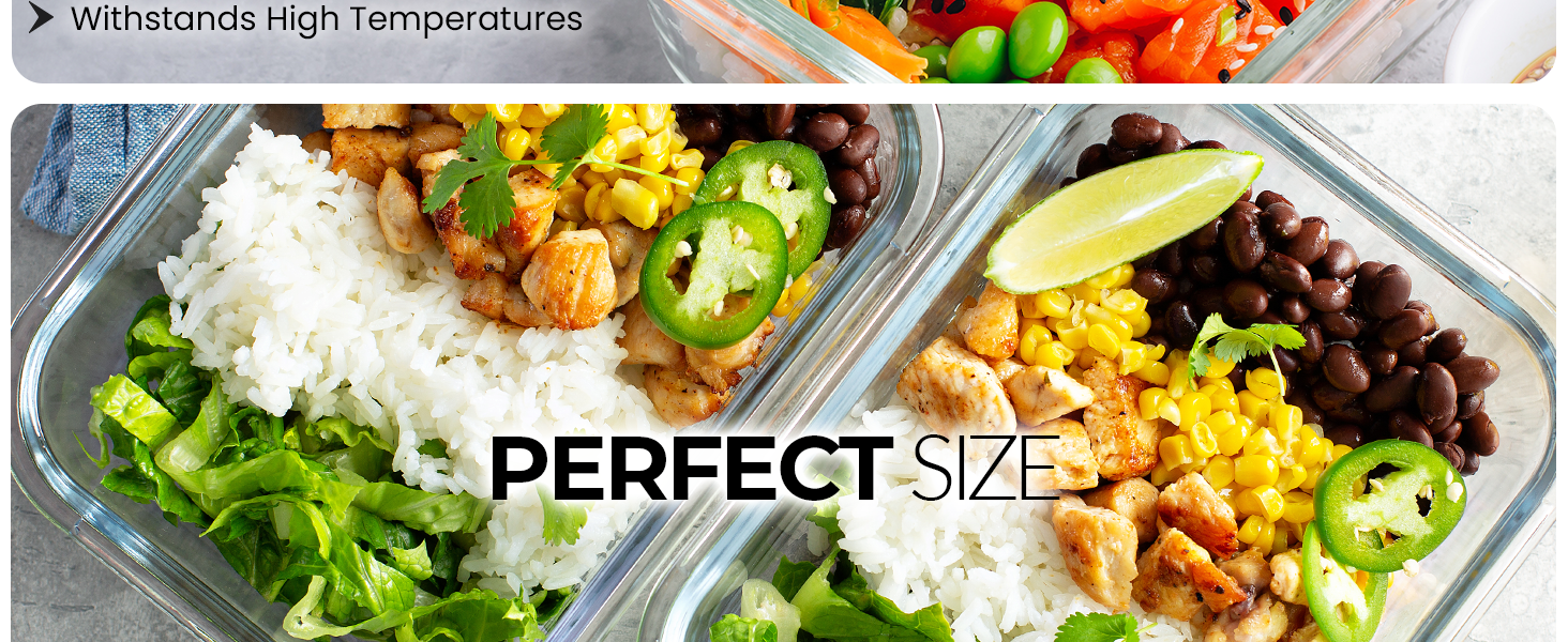 glass food storage containers with lids tupperware