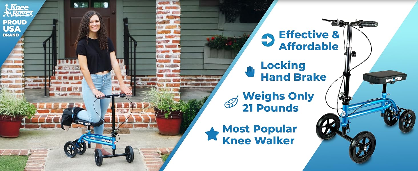 Knee scooter for broken ankle leg foot surgery injury steerable knee walker foldable fsa eligible