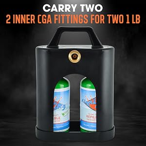 Flame King YSN1LBPB ProBoost Dual 1LB Propane Tank Carrier QCC Outlet
