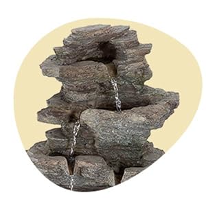Image of waterfall fountain outdoor, garden accessories, backyard water fountains.