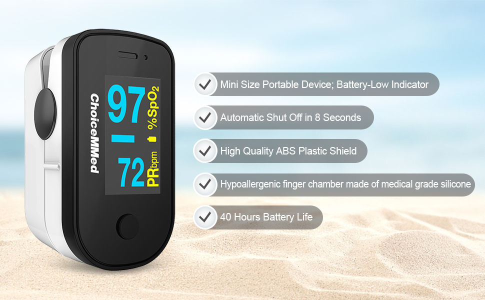portable o2 meter ASB plastic shield hypoallergenic