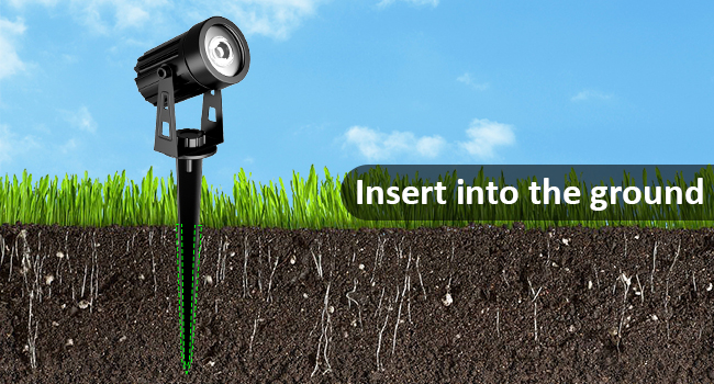 solar spotlights in ground