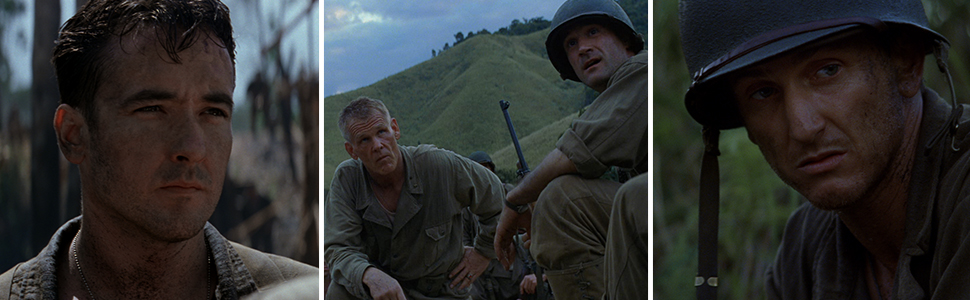 Three scenes: John Cusack, Nick Nolte and Ben Chaplin, Sean Penn