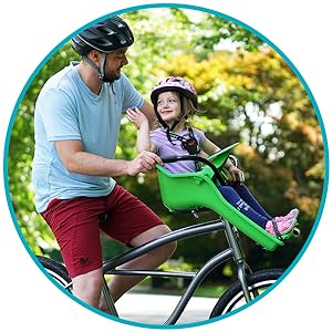 Child riding in the Kazam iBert Child Bike Seat